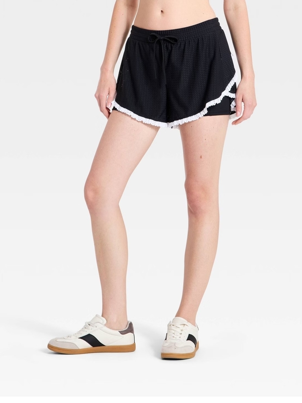 Joylab Women's Mesh Crochet Trim Shorts by - Picture 2 of 5